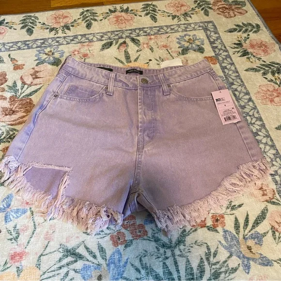 Wild Fable Purple Frayed Hem Jean Shorts - Picture 6 of 6
